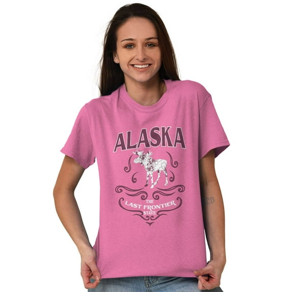 Alaska Last Frontier Feminine Moose Women's Graphic T Shirt Tees Brisco Brands L