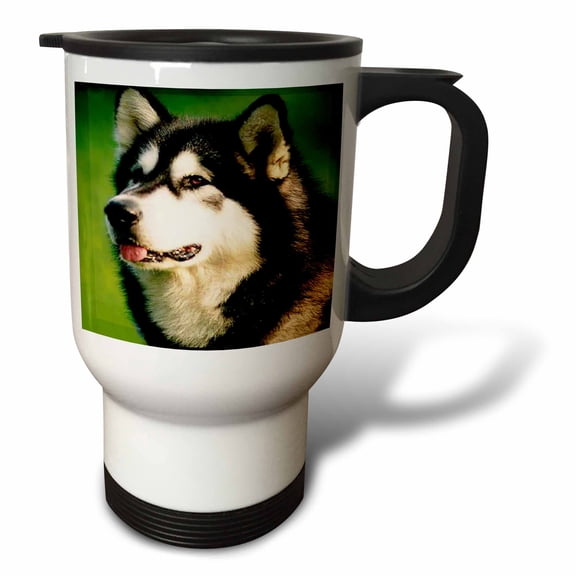 3drose, Alaska Malamute Dog, 14oz Stainless Steel Travel Mug