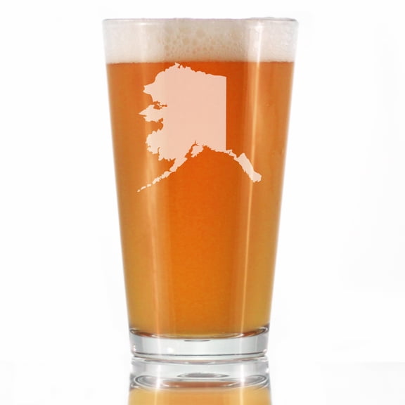 Bevvee Pint Glass 16 oz State Of Alaska Gifts for Alaska Enthusiasts Beer Glasses