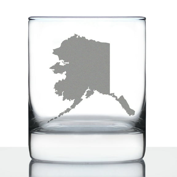 Bevvee Whiskey Rocks Glass 10.25 oz State Of Alaska Gifts for Whiskey Enthusiasts Glassware & Drinkware