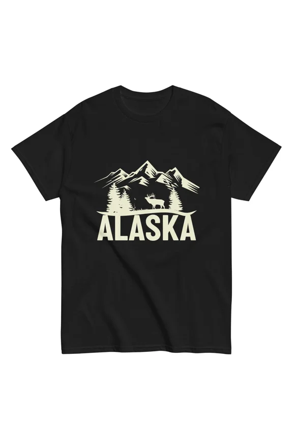 Alaska Mountain Elk Vintage Retro Anchorage AK Wildlife Hunter Unisex T-Shirt, S-5XL