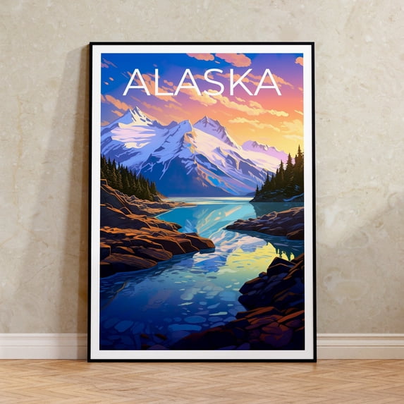 Aec Tech Landscape Alaska Mountain Landscape Wall Art Print, Scenic Northern Peaks And ...