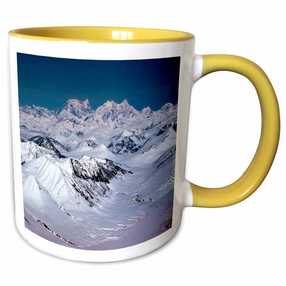3drose, Alaska Mountain Range, 11oz Two-tone Yellow Mug
