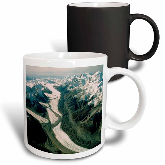 3drose, Alaska Mountain Range Aerial View, 11oz Magic Transforming Mug