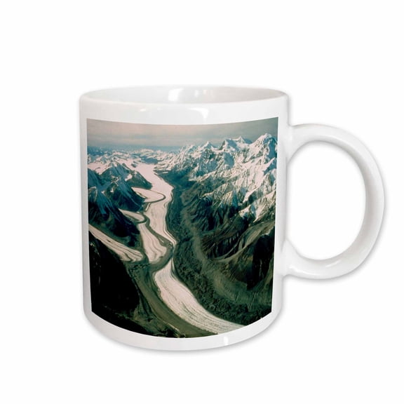 3drose, Alaska Mountain Range Aerial View, 11oz Mug