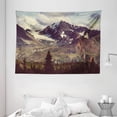thumbnail image 1 of Alaska Mountains Tapestry, Arctic Landscape Hiking Alaska Mountains Scenery in USA Wilderness, Wide Wall Hanging for Bedroom Living Room Dorm, 80" X 60", Green Black White, by Ambesonne, 1 of 9