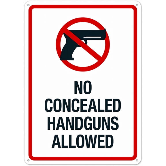 Alaska No Concealed Handguns Allowed Sign 8"x12" Metal Tin Sign NO.27271, Clear Warning Signage, Home & Business Security Sign, Gun Restriction Sign