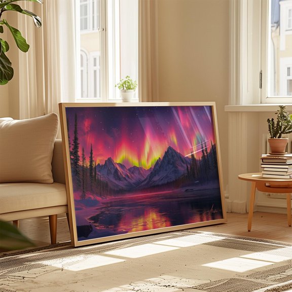 Alaska Northern Lights Travel Wall Art Decor Unframed Paper Print