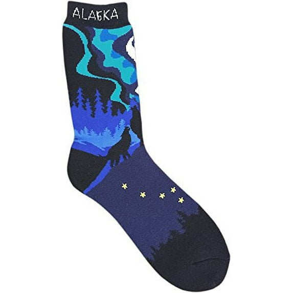 Arctic Circle Adult Socks Northern Lights Blue Sz 8-11