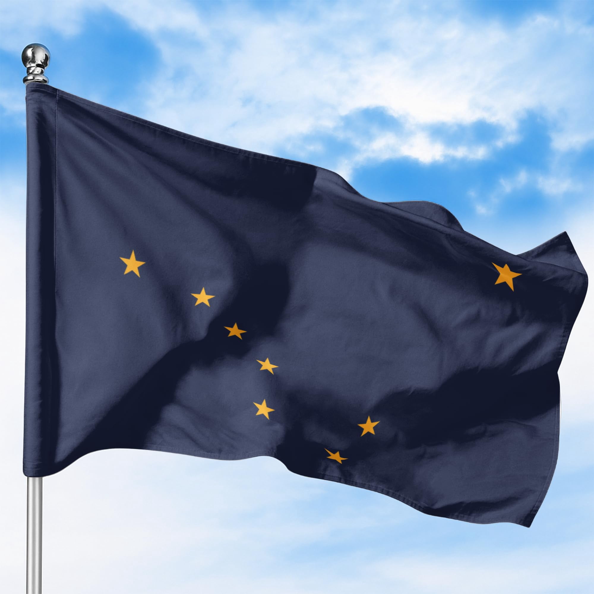 Alaska Outdoor Flag (1x1.5ft) by DreamController - Durable, Fade-Resistant Polyester, Double-Stitched, Brass Grommets - HD Printed USA State Flag - Made in USA