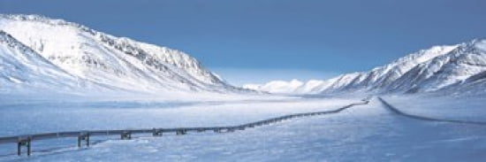 Alaska Pipeline Brooks Range AK Canvas Art - Panoramic Images (36 x 12)