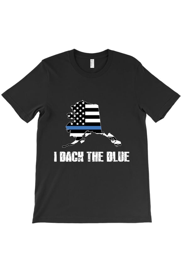 Alaska Police Appreciation Thin Blue Line I Back The Blue, G18336 Unisex T-Shirt, Up to Size 5XL