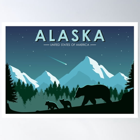 Alaska Postcard Poster Wall Art, Modern Wall Decor For Living Room Bedroom, 16x24 UNFRAMED