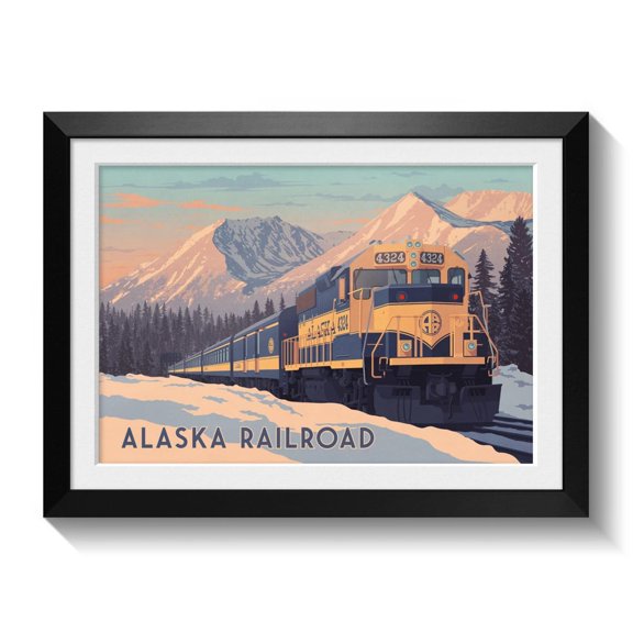 Alaska Railroad Railway Travel Poster Train Travel Print Yukon Railroad Rocky Mountaineer Railway Wall Art Art Train Spotting