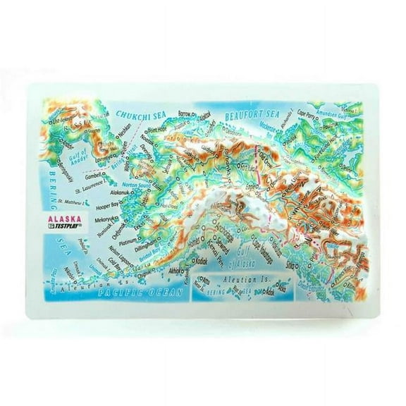Alaska Raised Relief Map, Framed - Souvenir Size