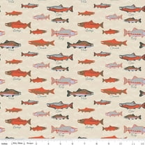 Alaska Salmon Cream Cotton Fabric (1 yard)