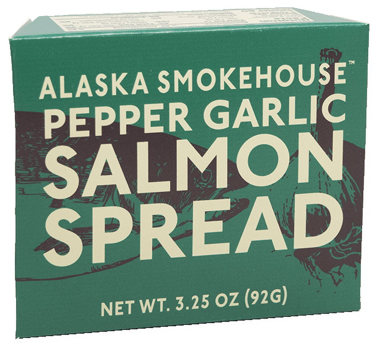 Alaska Smokehouse 3.25oz Pepper Garlic Salmon Spread Tin, Wild Alaskan Pink Salmon and Cream Cheese