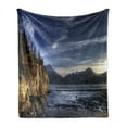thumbnail image 1 of Alaska Soft Flannel Fleece Throw Blanket, Beach on the Turnagain Arm near Hope Alaska Photography with Wavy Sea and Sunset, Cozy Plush for Indoor and Outdoor Use, 60" x 80", Multicolor, by Ambesonne, 1 of 5