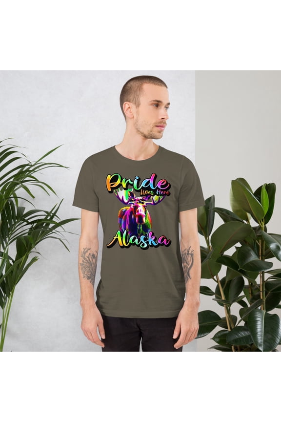 Alaska State Animal - Pride Lives Here Design Unisex t-shirt (Army, 2XL)