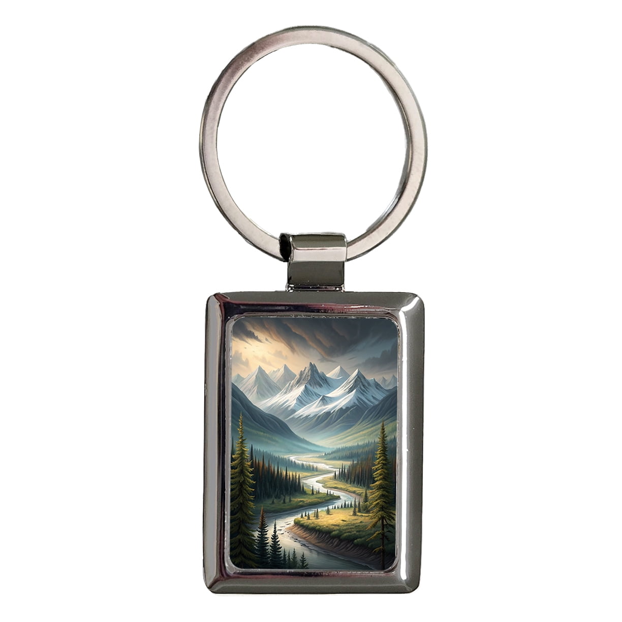 Alaska State Beautiful Scene Metal Rectangle Keychain - Walmart.com