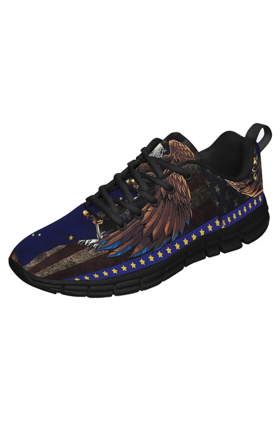 Alaska State Eagle Running Shoes Sneakers Mesh Black Size 7