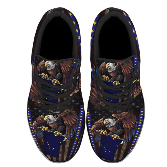 Alaska State Eagle Shoes Women's Fashion Sneakers Tennis Running Shoes for Men Women Black Size 7