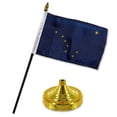 thumbnail image 1 of Alaska State Flag 4"x6" Desk Set Table Stick Gold Base, 1 of 1