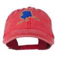 thumbnail image 1 of Alaska State Map Embroidered Washed Cap - Red OSFM, 1 of 5