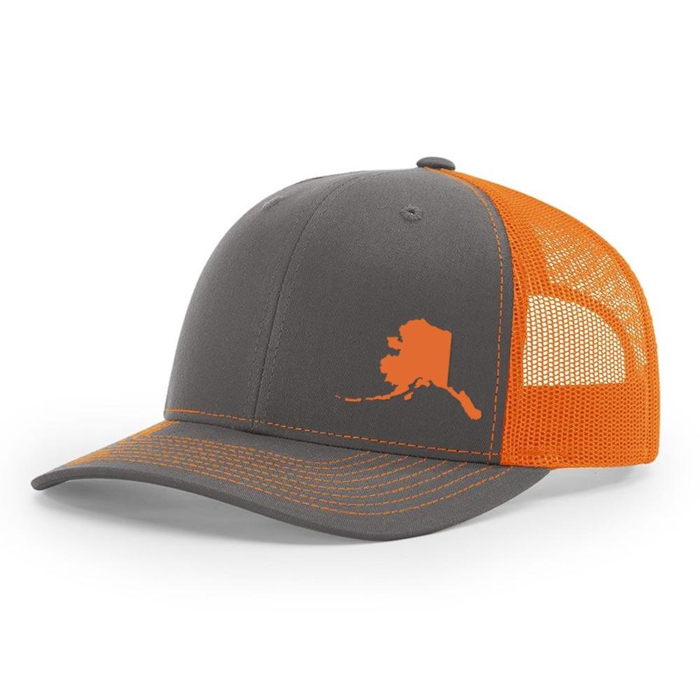 Alaska State Outline Hat - Charcoal / Neon Orange - Walmart.com
