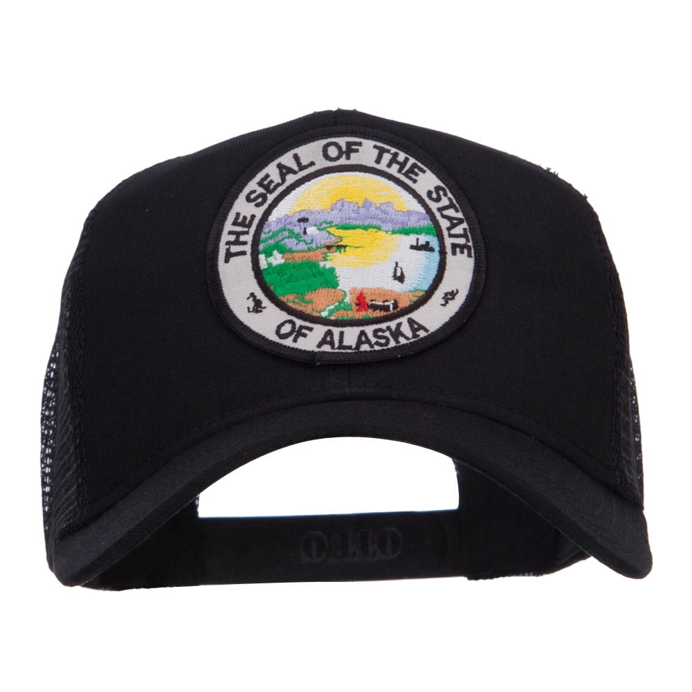 Alaska State Seal Patched Mesh Cap - Black OSFM - Walmart.com