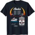 thumbnail image 1 of Alaska Sunset Graphic T-Shirt Black Tee with Cruise Ships & Mountains 2024, 1 of 5