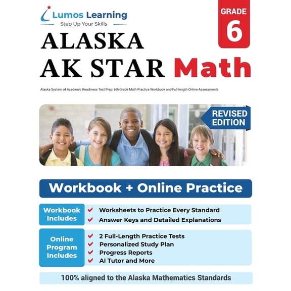 Alaska System of Academic Readiness Test Prep: 6th Grade Math Practice Workbook and Full-length Online Assessments: AK S, (Paperback)