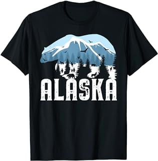 Alaska T Shirt Polar Bear Wild Animal Snow Mountain & Nature - Walmart.com