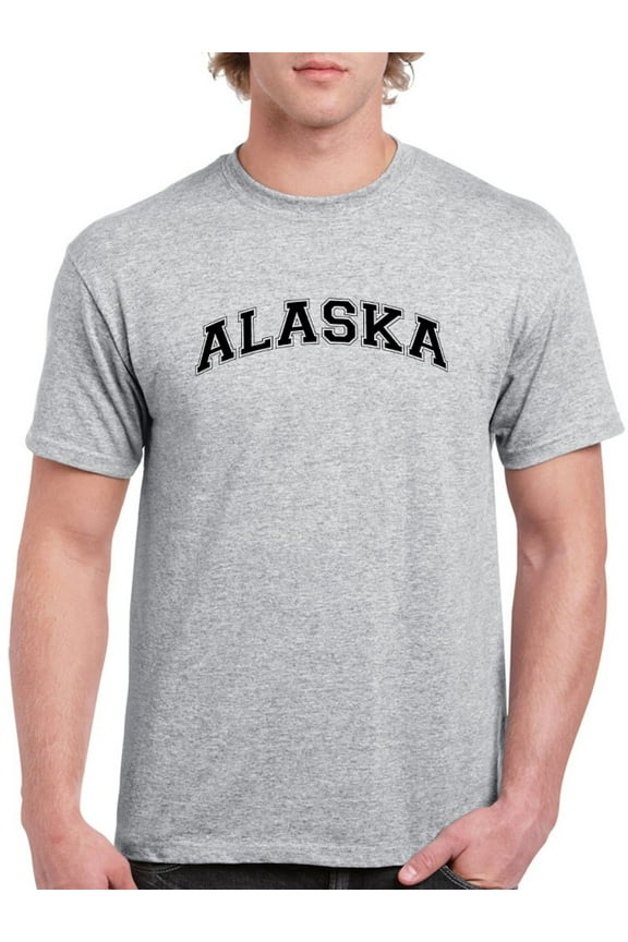 Alaska Text Men T-Shirt, Male Small