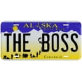 thumbnail image 1 of Alaska The Boss Novelty Car Auto License Plate, 1 of 2