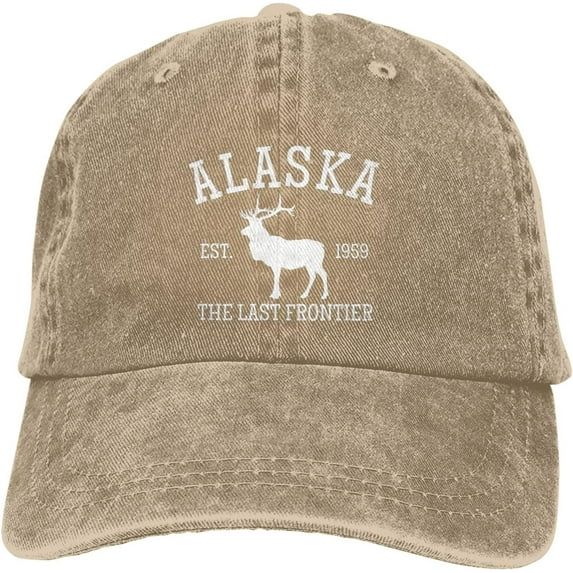 Alaska The Last Frontier Gifts for Women Men Black Cowboy Hat Unisex Baseball Cap Adjustable Dad Hat Baseball Hats