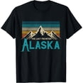 thumbnail image 1 of Alaska The Last Frontier Vintage Mountains Nature Gift T-Shirt, 1 of 5