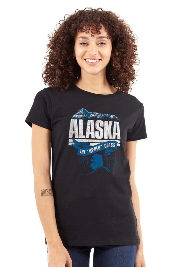 Alaska The Upper Class Hilarious Womens Slim Fit Graphic Tee Brisco Brands X