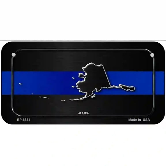 Alaska Thin Blue Line Metal Novelty License Plate 6" x 3" Bicycle