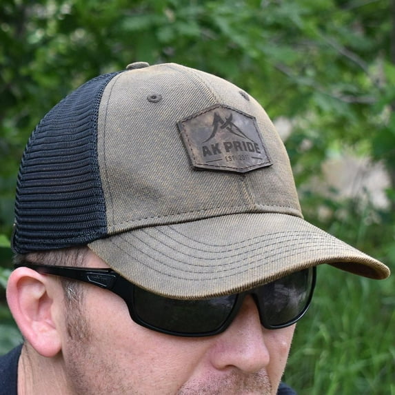 Alaska Trucker Leather Patch Hat - Brown / Black