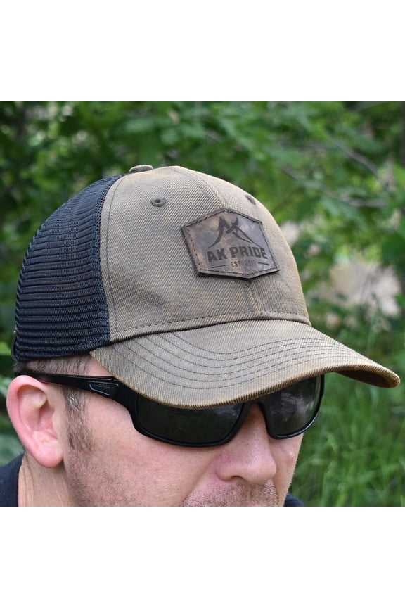 Alaska Trucker Leather Patch Hat - Brown / Black