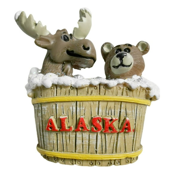 Alaska USA 3D Fridge Magnet Souvenir Gift,Resin Handmade Alaska Refrigerator Magnet Home Decoration Collection