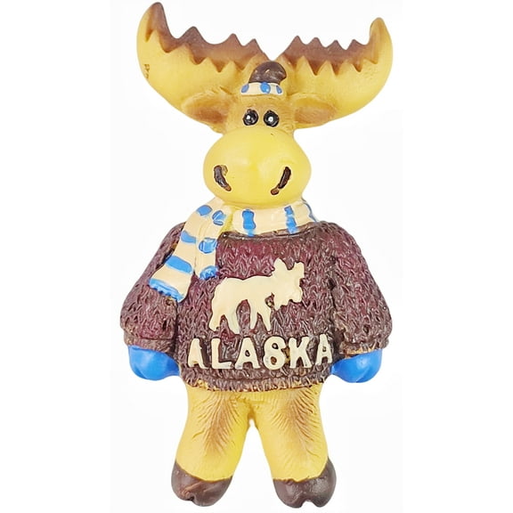 Alaska USA 3D Fridge Magnet Souvenir Gift,Resin Handmade Alaska Refrigerator Magnet Home Decoration Collection