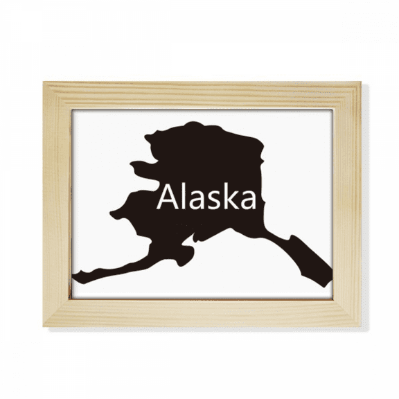 Alaska USA Map Stars Stripes Flag Desktop Photo Frame Picture Art Decoration Painting 6x8 inch