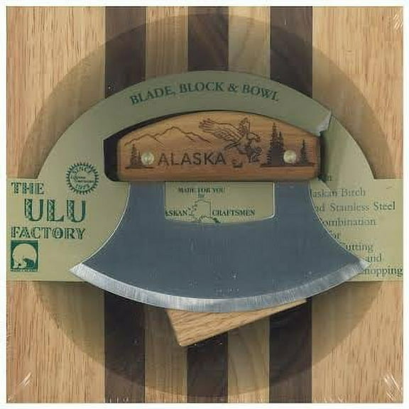 Alaska Ulu Bowl Set Birch Handle Flying Eagle
