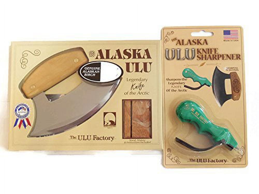 Alaska Ulu Knife Bundle With Ulu Knife Sharpener, This Ulu Knife Can Be