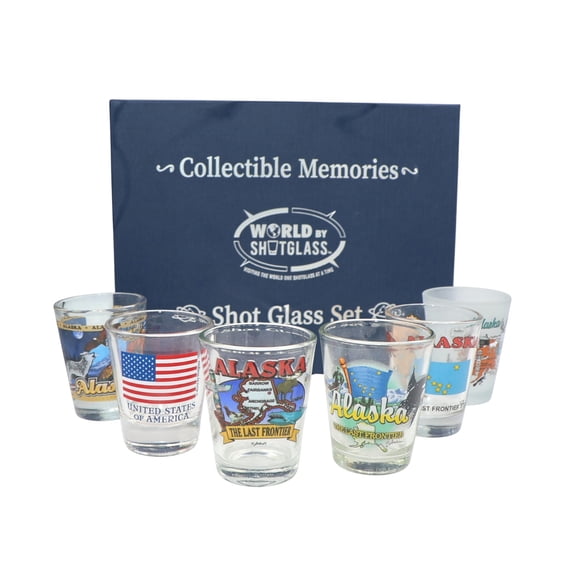 Alaska United States USA Souvenir Boxed Shot Glass Set (Set of 6)