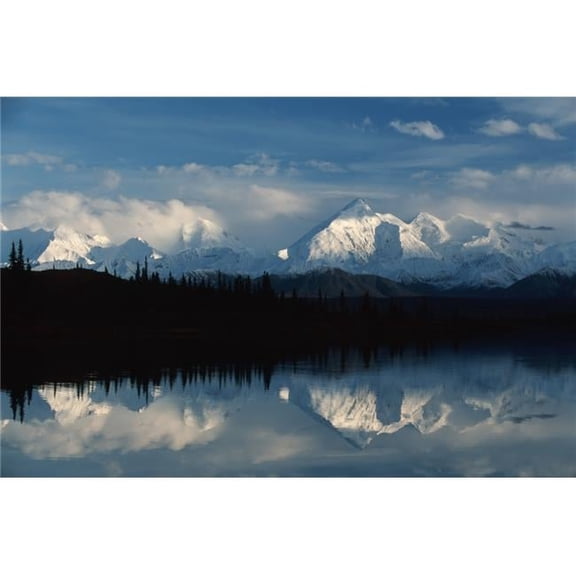 Alaska, United States of America - Alaska Range Mountains Reflected In Wonder Lake In Denali National Park Poster Print, 38 x 24 - Large