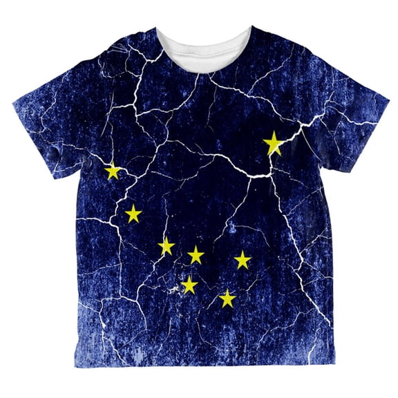 Alaska Vintage Distressed State Flag All Over Toddler T Shirt Multi 4T