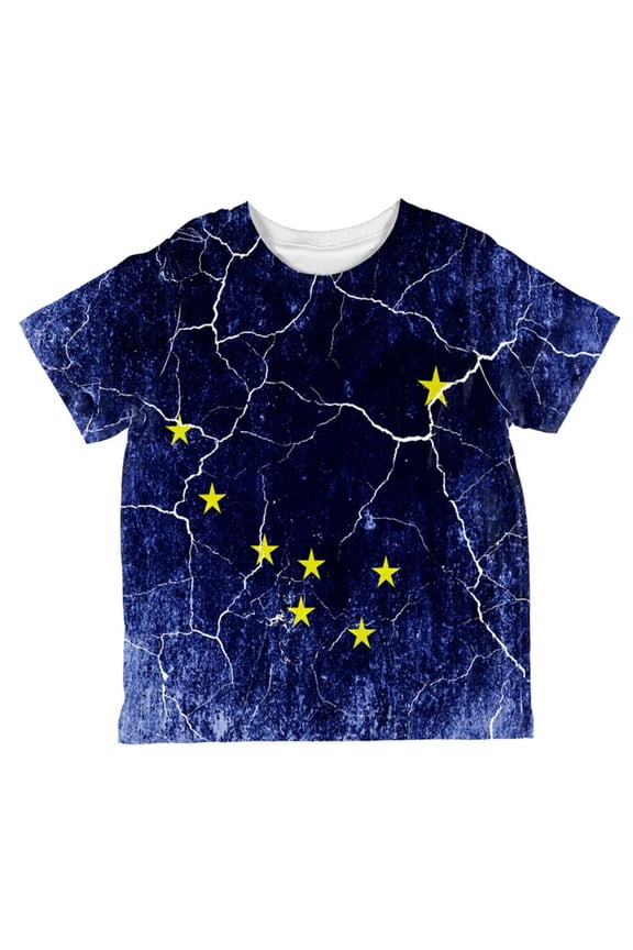 Alaska Vintage Distressed State Flag All Over Toddler T Shirt Multi 4T